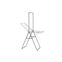 Brabantia HangOn Drying Rack 20m + Rod - Matt Black | XXL Clothes Drying Space | Adjustable Wings & Hanger Rod | Foldable Indoor Airer | 99 x 7 x 66c