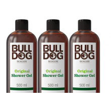 Bulldog Skincare Original Shower Gel for Men 500ml, Natural, Refreshing Men's Shower Gel, 3 Pack