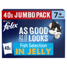 FELIX As Good As it Looks Senior 7+ Fish Selection in Jelly Wet Cat Food 40x85g