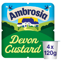 Ambrosia Custard Dessert Pots, Creamy Traditional Ready-to-Eat Treat, 4 x 120 g (Pack of 4 - Total 16 Pots)