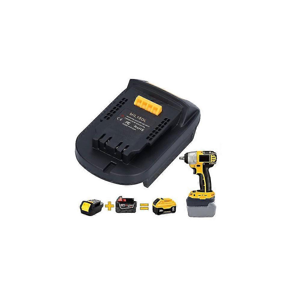 Mil18dl Battery Adapter For Milwaukee M18 18V To Dewalt 20V Power Convert Tool 7624176586859