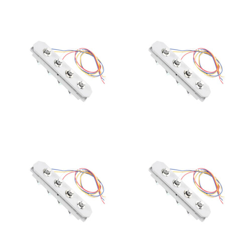 4Pièces Commande 4 Boutons Métal Plastique Argent