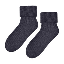 (6-8 A, Holzkohle) Steven - Steven - Wolle Bettsocken Damen | Luxus Kuschelsocken Flauschige Schlafsocken