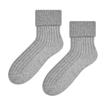 (6-8 A, Hellgrau) Steven - Steven - Wolle Bettsocken Damen | Luxus Kuschelsocken Flauschige Schlafsocken