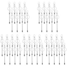 40Pcs Black Metal Beadable Keychain Bars for DIY Bag and Key Decor