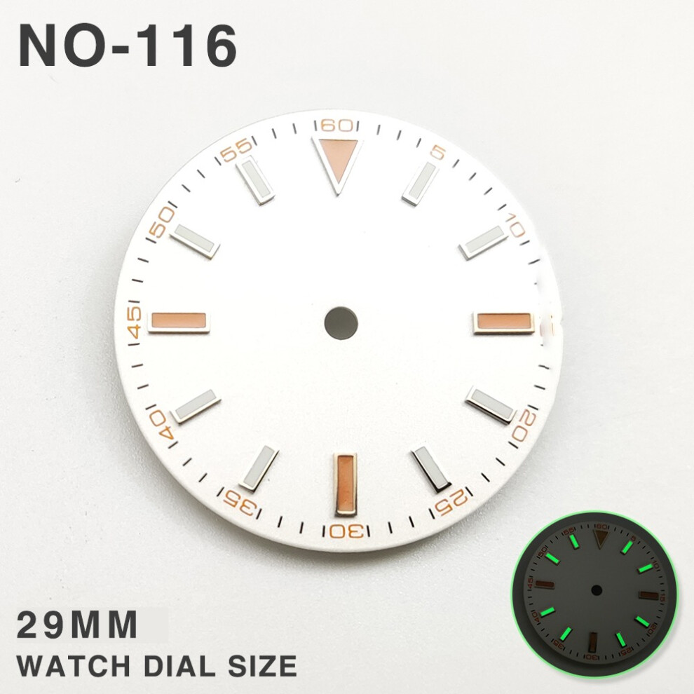 (No-116) Luminous Dial 29Mm Movement Repair Replacement Parts For 2813/8215/8200 Green 320997431510