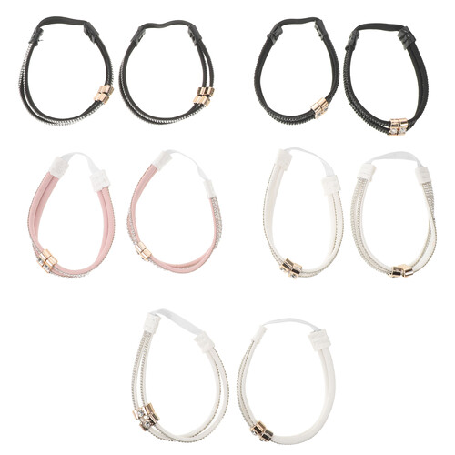 5Pairs Rhinestone Elastic Shoe Heel Straps Adjustable for High Heels