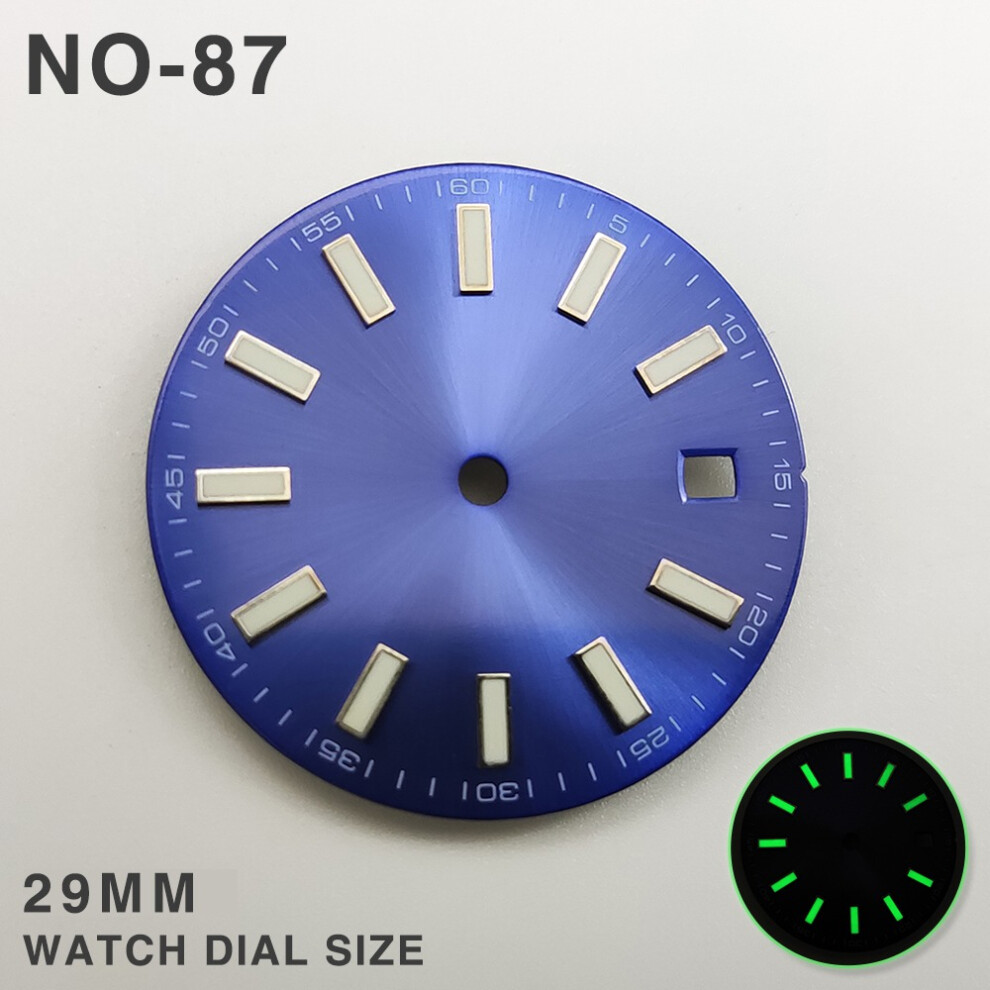 (No-87) Luminous Dial 29Mm Movement Repair Replacement Parts For 2813/8215/8200 Green 320997431534