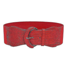 (Red) Wide Waist Belt Compatible With Women Vintage Cinch Belt With Hook Buckle Elastic Waist Belt A-Good