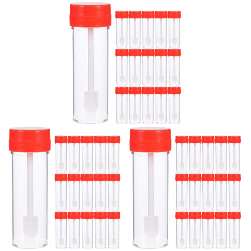 90Pcs Transparent Plastic Urine Collection Cups Lids