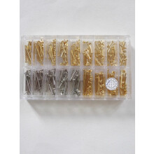 180pcs Watch Strap Screw Bar/Set 1.3mm Diameter Steel Rivet Sizes Silver/Gold