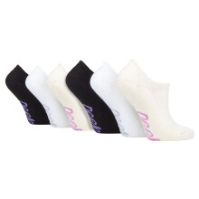 (37-42, Creme / Schwarz / Weiß) Jeep - 6er-Pack Damen-Bambus-No-Show-Socken mit Fersenhalt