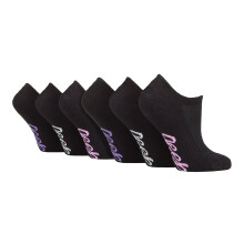 (04-Aug, Schwarz) Jeep - 6er-Pack Damen-Bambus-No-Show-Socken mit Fersenhalt