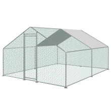 KCT 3x3 m Walk in Chicken Run Large Outdoor Coop Metal Pen for Duck Hen Poultry Rabbit Dog Cat Cage House Kennel Shed House Garden Enclosure with Roof