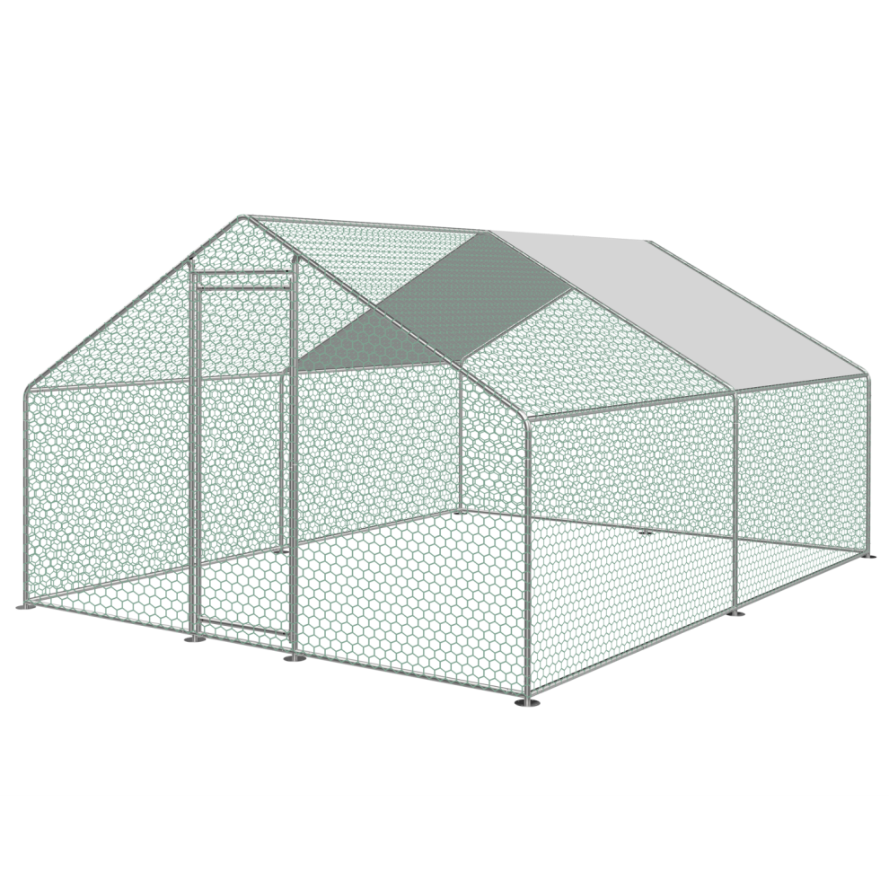 Kct 3X3 M Walk In Chicken Run Large Outdoor Coop Metal Pen For Duck Hen Poultry Rabbit Dog Cat Cage House Kennel Shed House Garden Enclosure With Roof