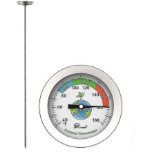 Compost Thermometer - Stainless Steel Dial Thermometer For Home & Garden Composting - 54mm Diameter C & F Dial, 500mm Temperature Probe Compost Accele