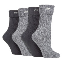 (04-Aug, Holzkohle / Schiefer) Jeep - 4er-Pack superweiche Wandersocken für Damen