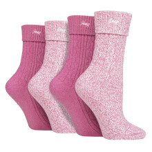 (04-Aug, Kirschrot / Creme) Jeep - 4er-Pack superweiche Wandersocken für Damen