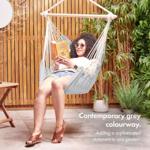 Hanging Chair Outdoor Grey Garden Swing Seat Max 110KG