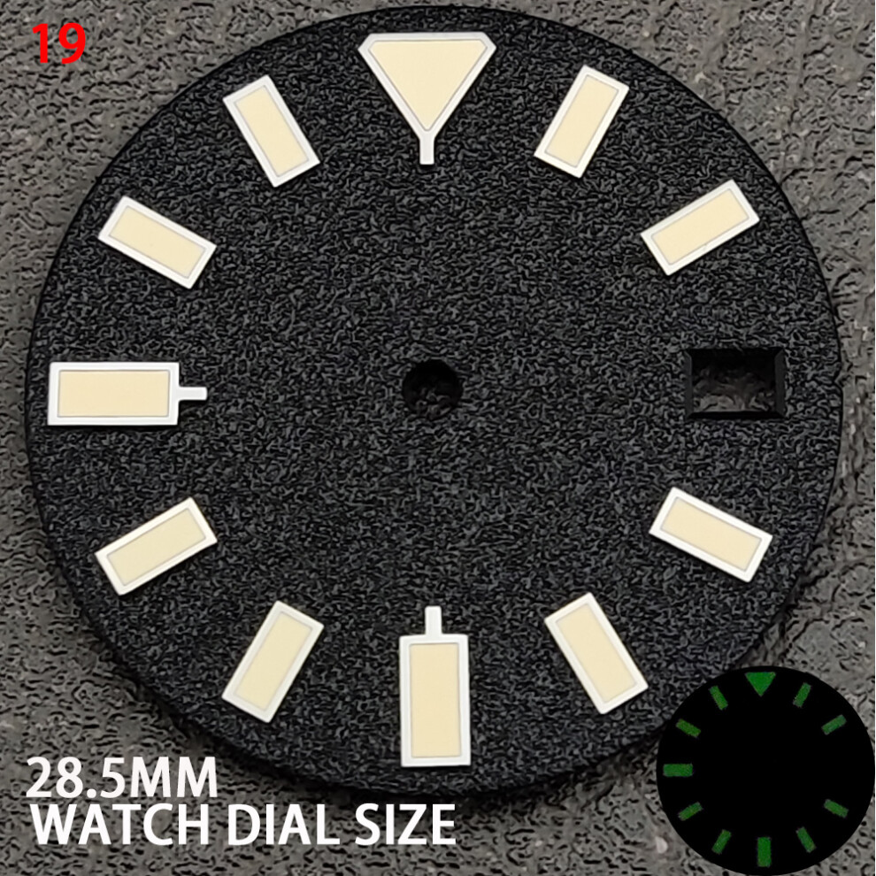 Rock Pattern 28.5Mm Metal Dial For Nh35/4R Movement With Luminous Green 320997433293