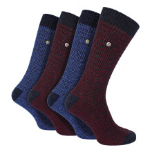 (6-11, Navy / Purple) Jeep - 4 Pack Mens Cotton Dress Socks | Spirit Square Knit Socks