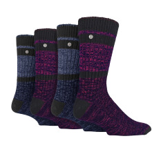 (39-45, Petrol / Lila) Jeep - 4er-Pack Baumwollsocken für Herren | Quadratische Stricksocken