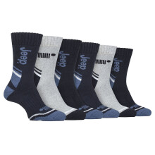 (06-Nov, Marineblau/Blau) Jeep - 6er-Pack Herren-Wanderstiefel-Outdoor-Socken zum Wandern