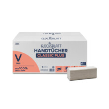 Glücksblatt  Papierhandtücher, 3000 Blatt, 2-lagig, V-Falz, aus 100% Zellstoff