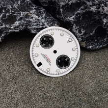 (White) 28.5MM For VK64 Watch Dial Hands Set 6 O 'clock Calendar Two-Register Faces