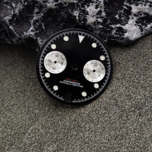 (Black & White) 28.5MM For VK64 Watch Dial Hands Set 6 O 'clock Calendar Two-Register Faces