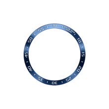 (White with blue, 43mm) Bezel Ring Case Cover for Samsung Watch6 Classic 43/47mm Smartwatch Protector