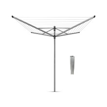 Brabantia - Lift-O-Matic - 40 Metres of Clothes Line - Adjustable in Height - UV-Resistant & Non-Slip Lining - Umbrella System - Rotary Dryer with Gr