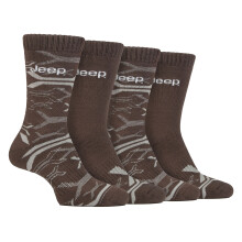 (39-45, Khaki / Stein) Jeep - Jeep - Dicke robuste Herren-Stiefelsocken aus Bambus 4 Paare