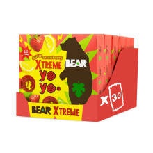BEAR Super Sour Strawberry & Apple Yoyos - Dried Fruit Rolls - Healthy - Vegan - (Pack of 30)20g, 6 Packs x 5 Small packs