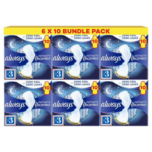 Always Always Infinity Flex Protect Night Size 3 Sanitary Towels with Wings