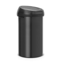 Brabantia 60 Litre Large Kitchen Touch Bin Removable Lid, Soft-Touch Open, Easy Clean Rubbish Food Waste Bin, Matt Black, 60 L