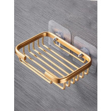 Gold Bar Soap Holder for Shower Wall, Stainless Steel Adhesive Soap Dish, Drill Rack, Soap Dish and Dispenser