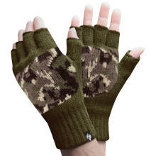 (One Size, Tarnmuster) Heat Holders - Heat Holders Winter Warme 3.2 TOG Fleece Fingerlose Handschuhe Gestrickt Outdoor