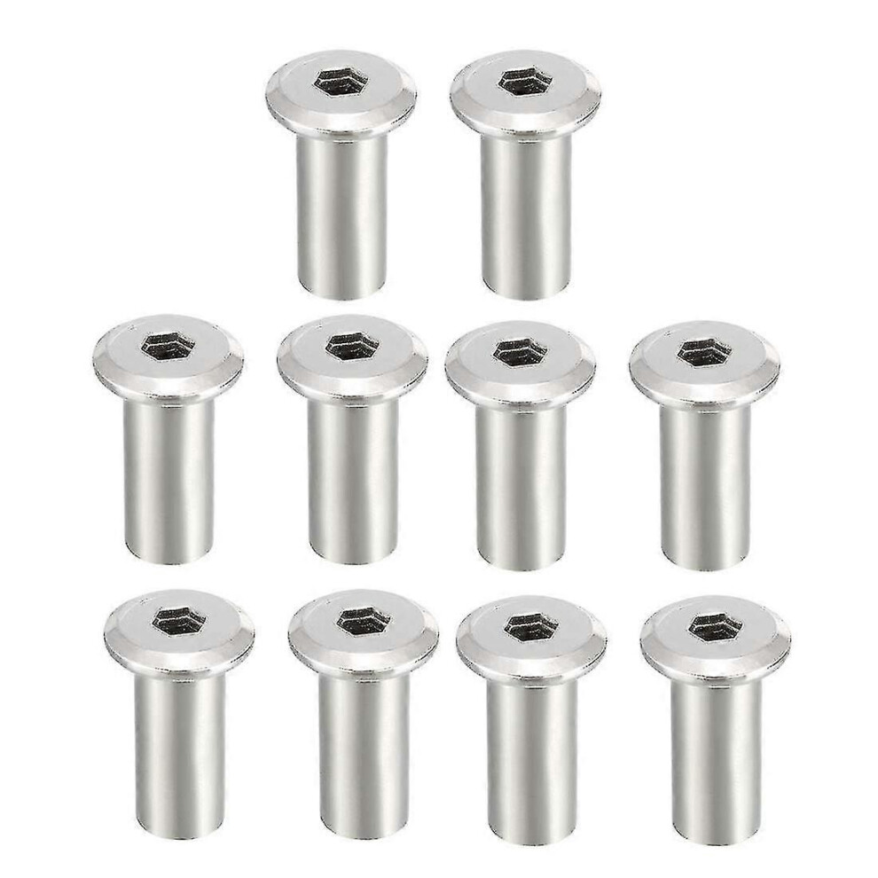 M8x20mm Hex Socket Head Insert Nut Screw Post Sleeve Nut For Furniture 10Pcs 7624176648311