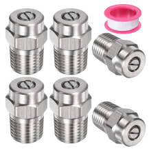 6 Pack 40 Degree Pressure Washer Nozzle Tips Stainless Steel 1.07mm Surface Cleaner Replacement