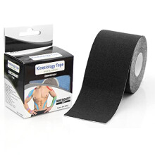Kinesiology Tape 5cm x 5m Black Roll Elastic Cotton Waterproof Sports Recovery Tape for Knee Shoulder Muscle Support