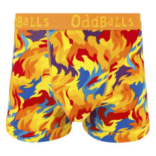 (Large, Große Feuerbälle) Oddballs - OddBalls - Herren Baumwoll Boxershorts | Weiche Bequeme Alltag Unterwäsche