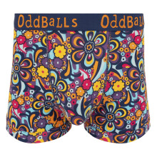 (Large, Frieden und Liebe) Oddballs - OddBalls - Herren Baumwoll Boxershorts | Weiche Bequeme Alltag Unterwäsche