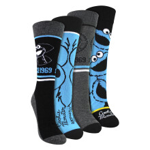 Cookie Monster - Cookie Monster - 4 Paar Herren Baumwollsocken mit Motiv