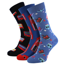 (6-11, UK) Happy Socks - 3 Pairs Unisex Socks with Union Jack in Gift Box