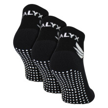 (06-Nov, Schwarz) TALYX - TALYX - 3er Pack Herren Bambus Sneaker Grip Socken, Rutschfest, Ferse & Spitze