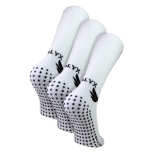 (06-Nov, Weiß) TALYX - TALYX - 3er Pack Herren Bambus Crew Grip Socken, Rutschfest, Ferse & Spitze