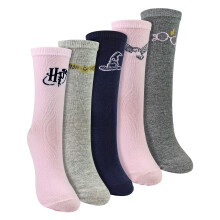 Harry Potter - 5 Pairs Ladies Cotton Novelty Socks - Harry Potter Pattern Comfortable Socks