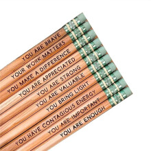 Affirmation Pencil Set 2023 New Inspirational Pencils with Motivational Sayings Wooden Motivational Pencils As Shown