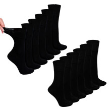 (04-Aug, Schwarz) Dr.Socks - Dr.Socks - 12 Paar Damen Bambus Diabetiker Socken Ohne Bund Weich